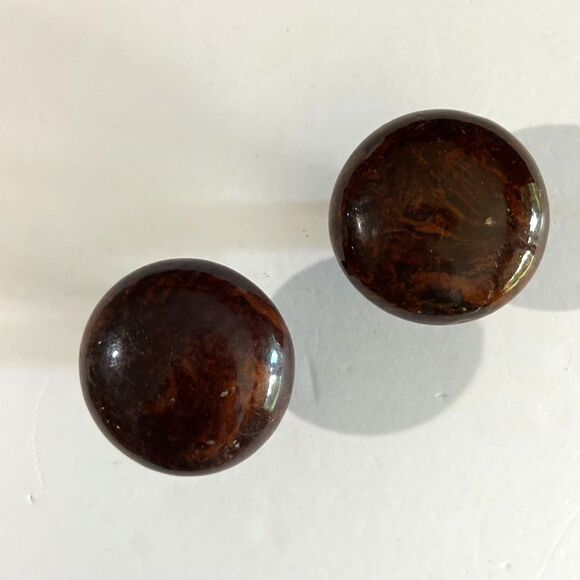 Antique Tiger Swirl Brown Mabled Door Knobs - Picture 1 of 4